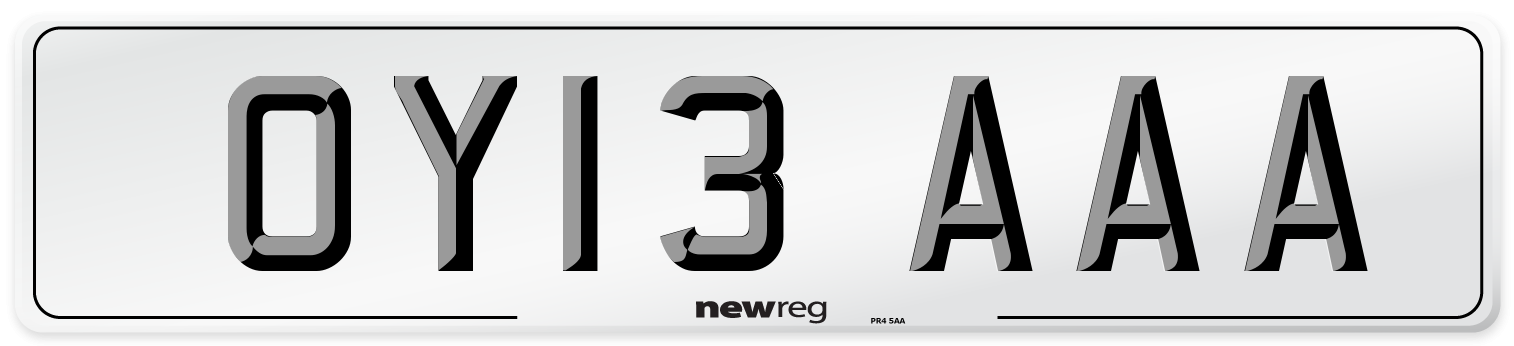 OY13 AAA Number Plate from New Reg